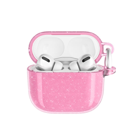 Apple Airpods 4 Zore Allstar Airbag 32 Parlayan Simli Saydam Renkli Kılıf Pembe