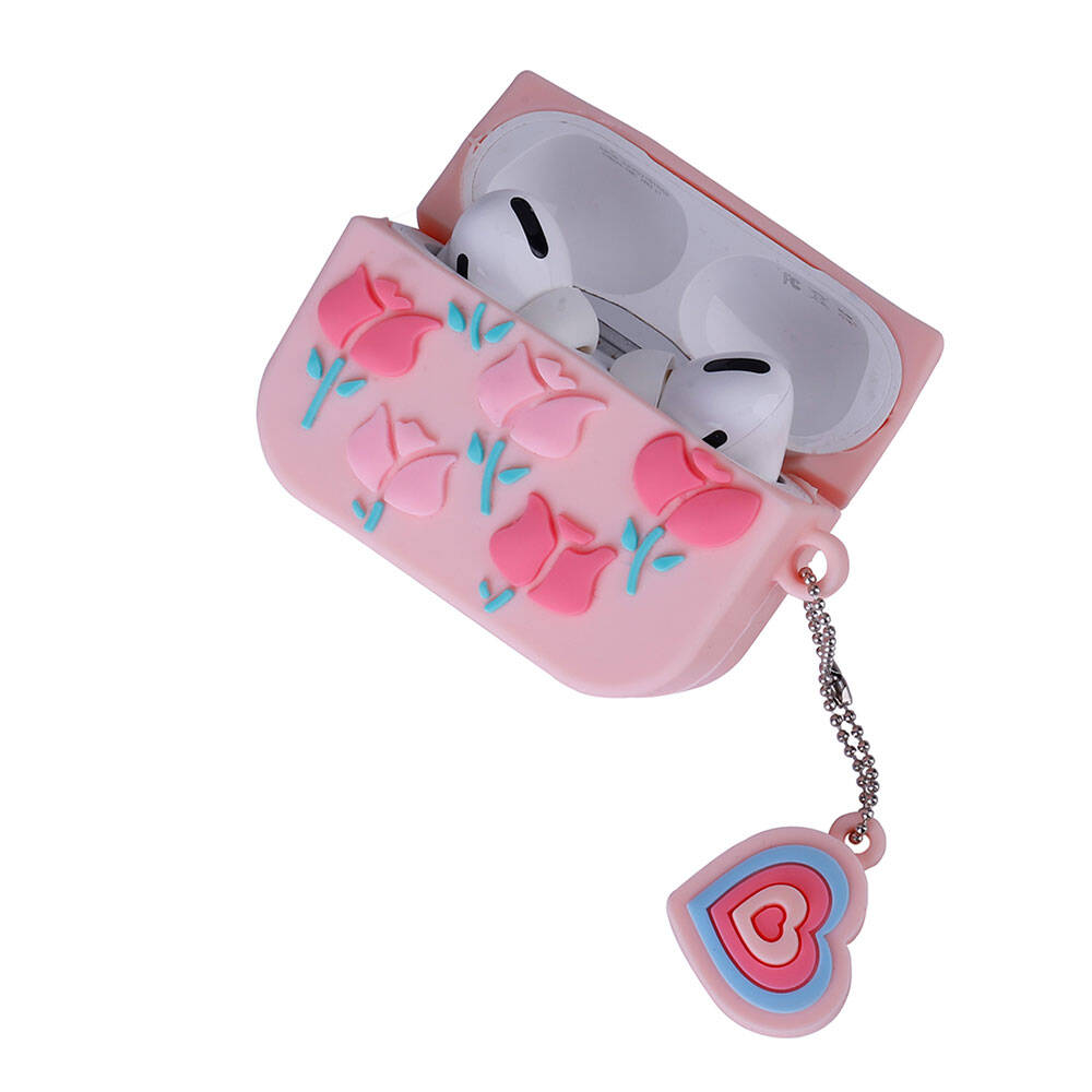 Apple Airpods Pro 2 Zore TPU Kabartma Figürlü İpli Airbag 37 Silikon Kılıf NO34