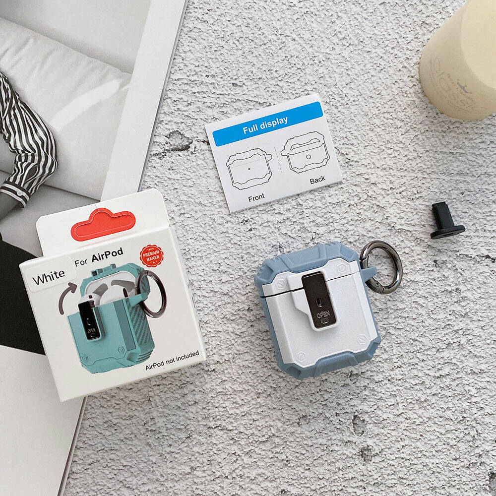 Apple Airpods Zore Airbag 35 Darbelere Karşı Dayanıklı Düğmeli Kılıf Kırmızı