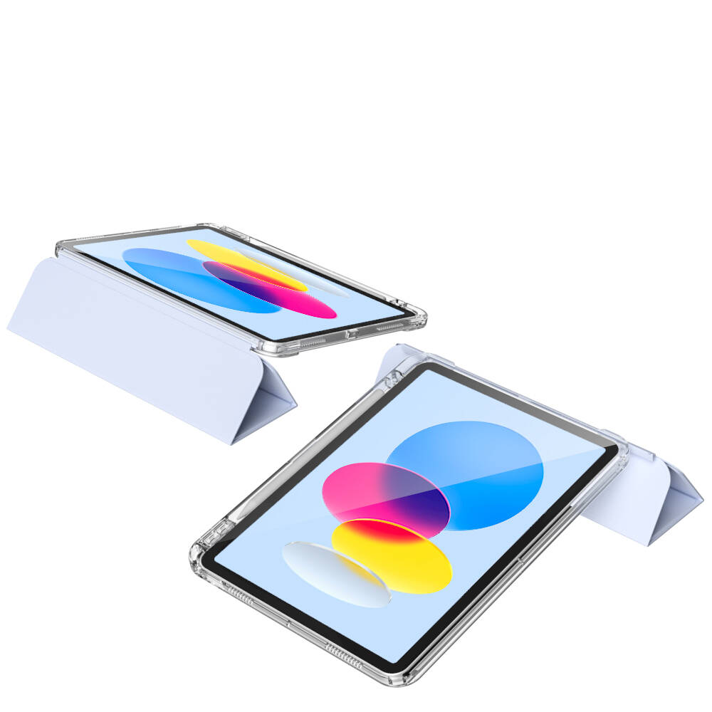 Apple iPad 11.Nesil 2025 Kılıf Magnetik Ayrılabilen Airbagli Zore Sliding Tablet Kılıfı Mavi Açık