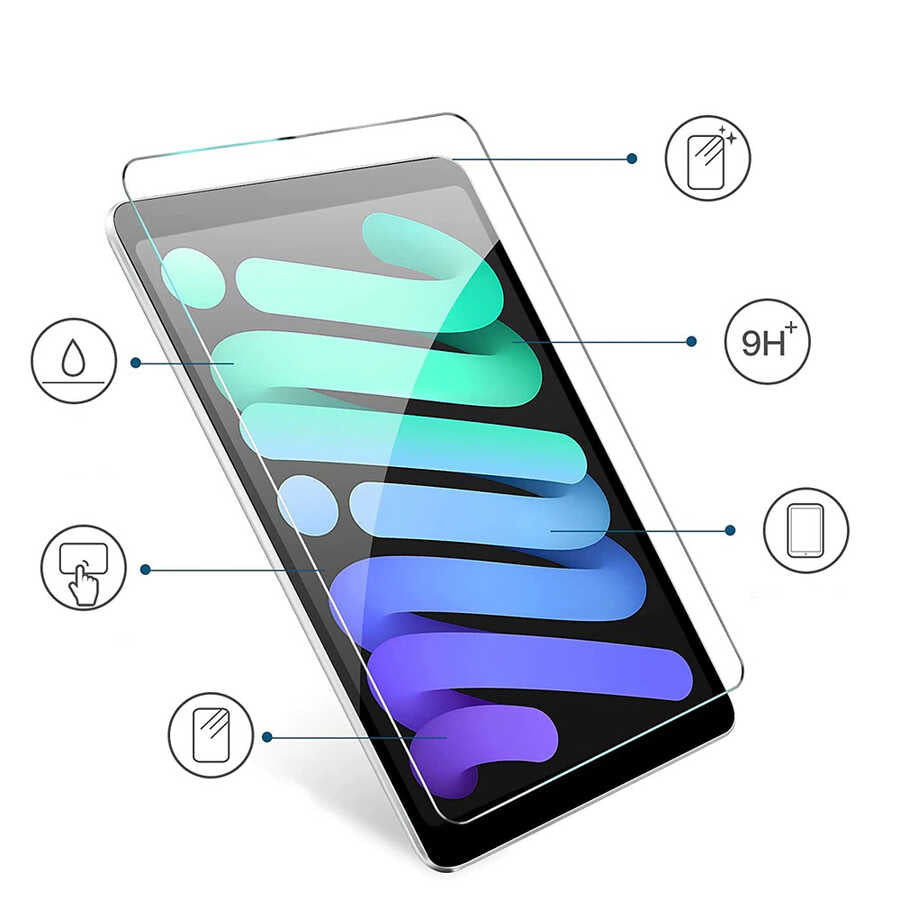 Apple iPad 11.Nesil 2025 Zore 5in1 Tablet Temperli Cam Ekran Koruyucu Renksiz