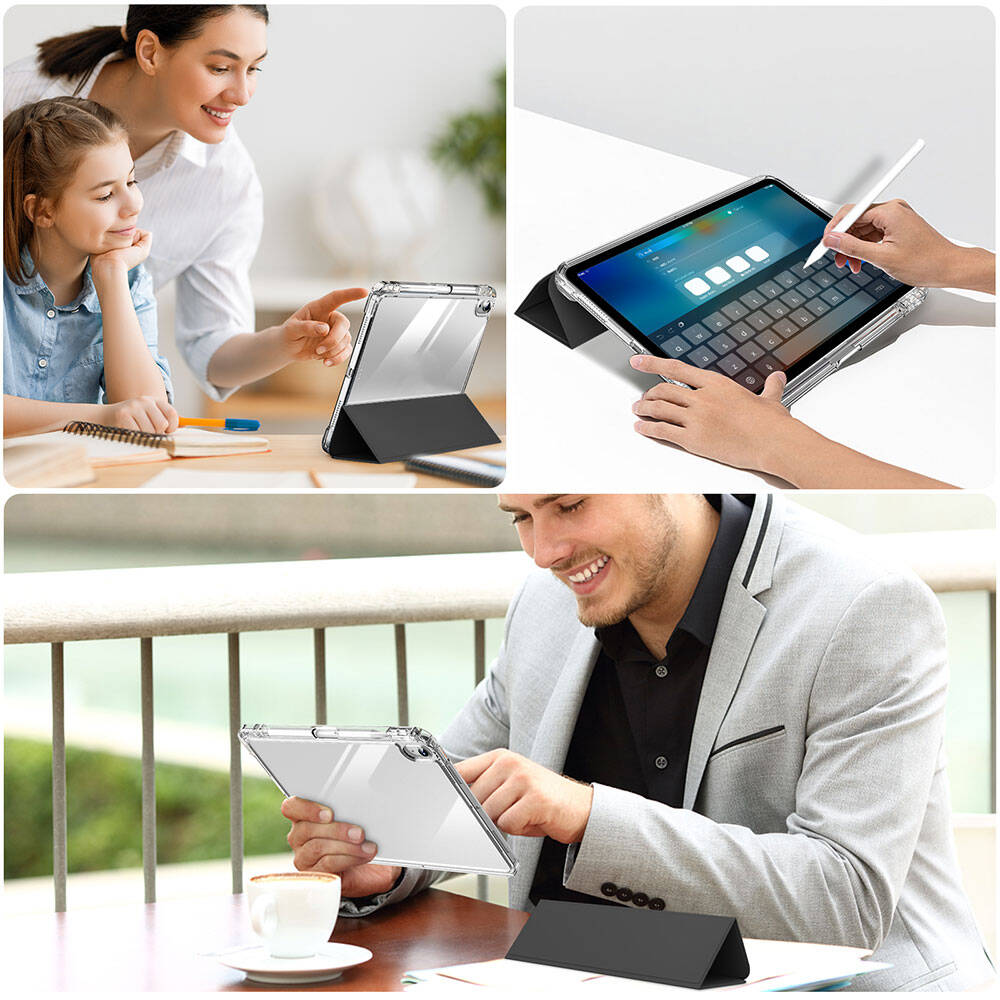 Apple iPad Air 11 2024 Kılıf Magnetik Ayrılabilen Airbagli Zore Sliding Tablet Kılıfı Koyu Yeşil