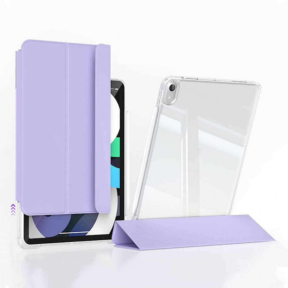 Apple iPad Air 11 2024 Kılıf Magnetik Ayrılabilen Airbagli Zore Sliding Tablet Kılıfı Pembe Açık