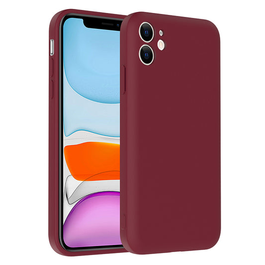 Apple iPhone 11 Kılıf Kamera Korumalı Kartlık Hazneli Zore Vitra Kapak Mürdüm