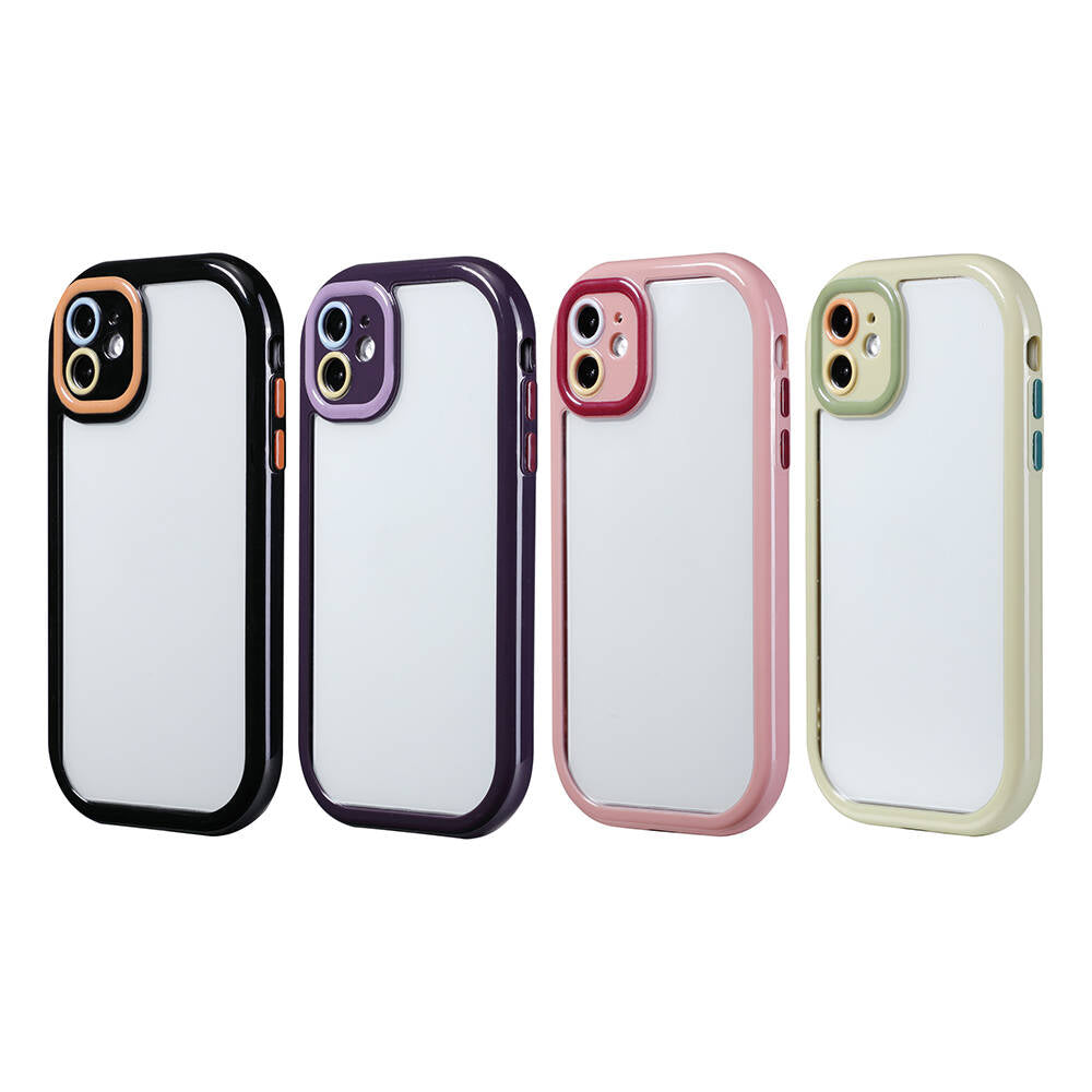 Apple iPhone 11 Kılıf Kamera Korumalı Renkli Kenar ve Çerçeve Tasarımlı Zore Vitamin Kapak Derin Mor
