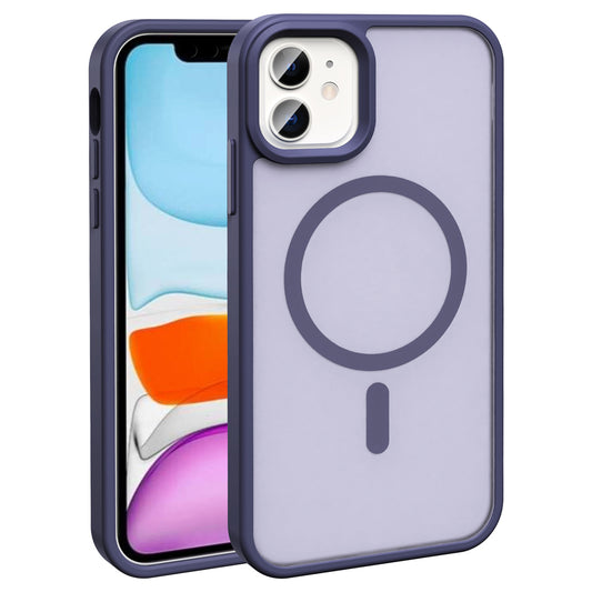 Apple iPhone 11 Kılıf M-safe Şarj Özellikli Mat Arka Yüzey Zore Sio Kapak Derin Mor