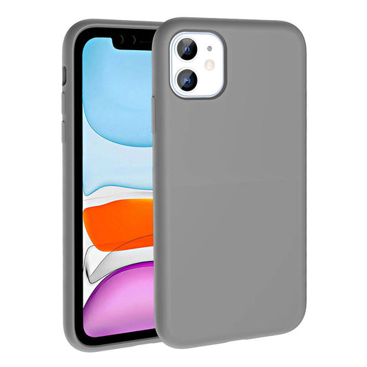 Apple iPhone 11 Kılıf M-safe Şarj Özellikli Sıvı Teknolojili Silinebilir Sert Zore Kivi Kapak Koyu Gri