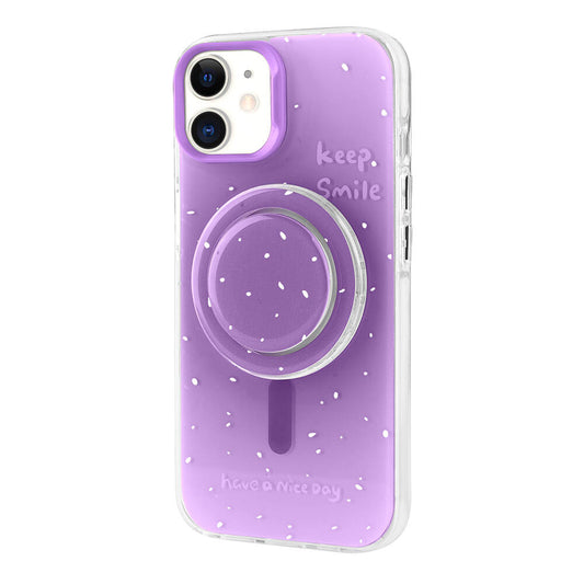 Apple iPhone 11 Kılıf M-safe Şarj Özellikli Tak-Çıkar Pop Soketli Zore Tiktok Kapak Mor