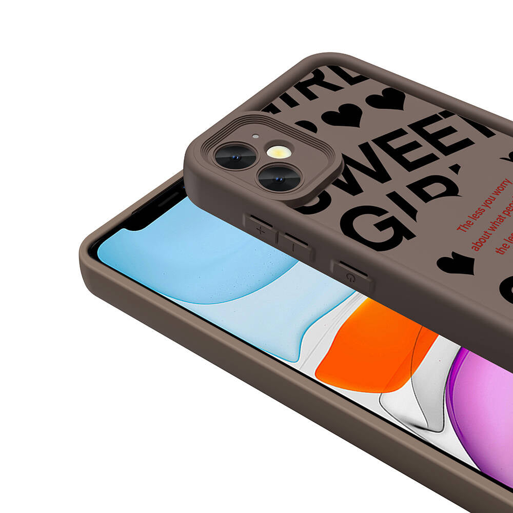 Apple iPhone 12 Kılıf Kamera Korumalı Baskılı Arka Yüzey Zore Klas Kapak Siyah