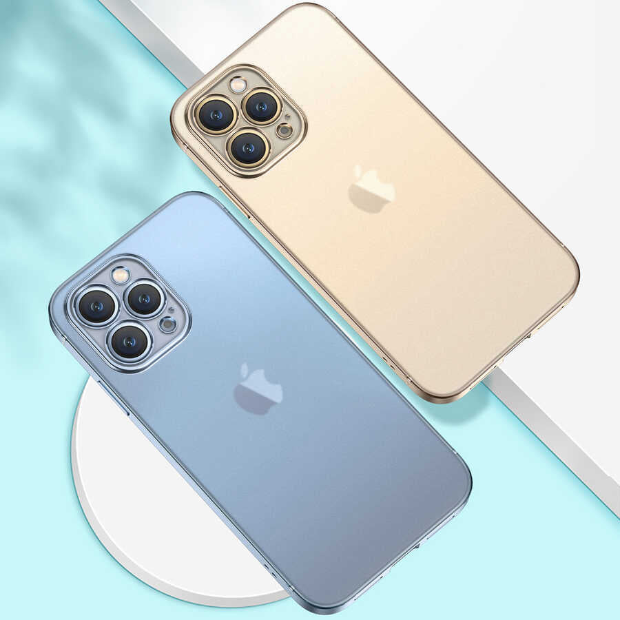 Apple iPhone 12 Kılıf Zore Mat Gbox Kapak Gold