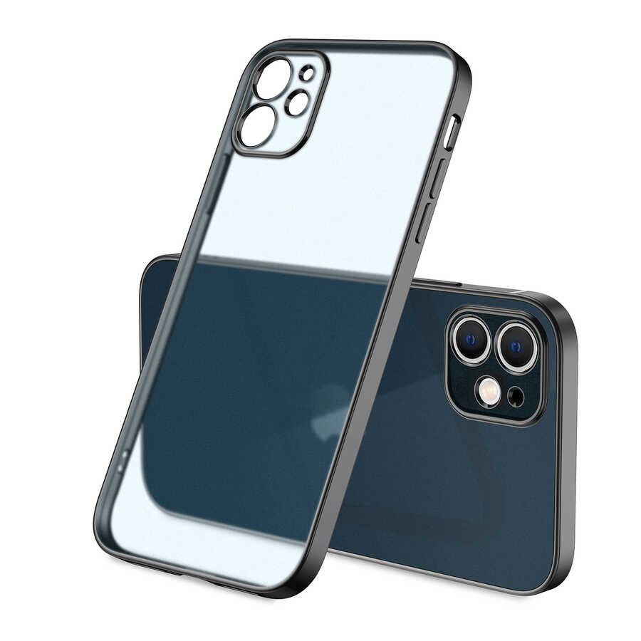 Apple iPhone 12 Kılıf Zore Mat Gbox Kapak Gold