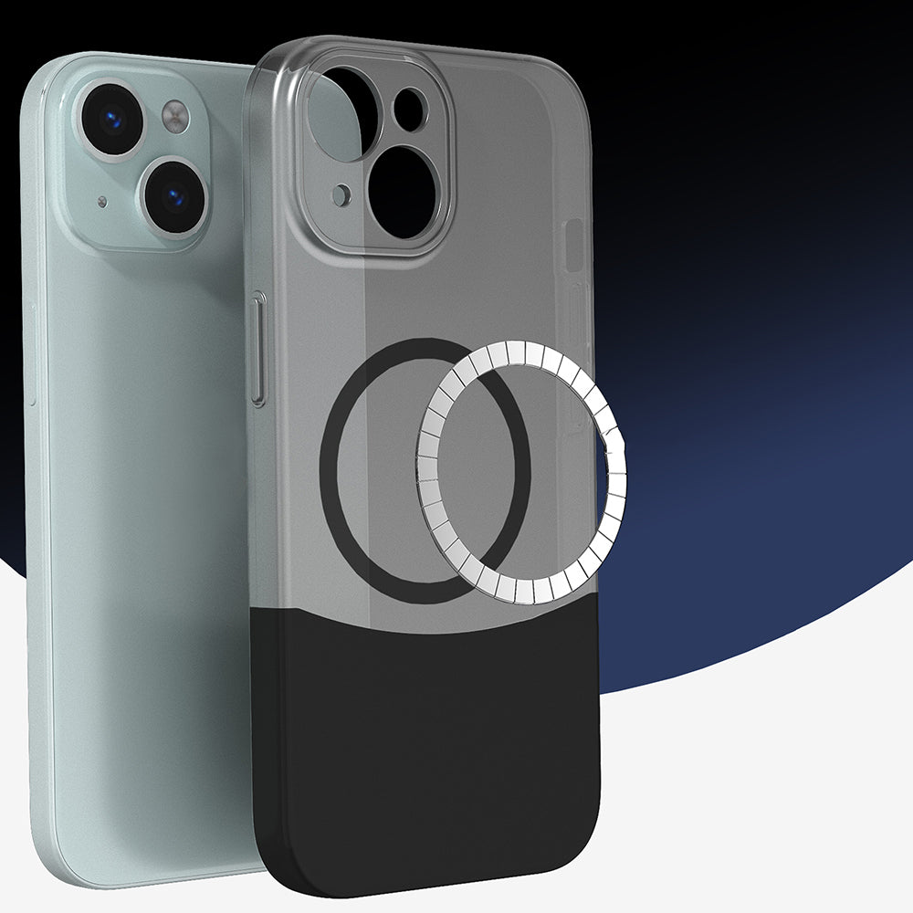 Apple iPhone 13 Kılıf M-Safe Şarj Özellikli Mıknatıslı Zore Duble Kapak Siyah