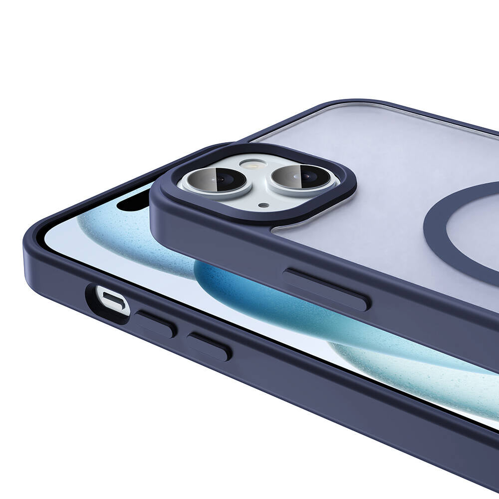 Apple iPhone 13 Kılıf M-safe Şarj Özellikli Mat Arka Yüzey Zore Sio Kapak Koyu Mor