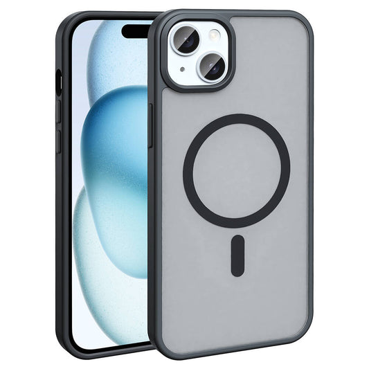 Apple iPhone 13 Kılıf M-safe Şarj Özellikli Mat Arka Yüzey Zore Sio Kapak Siyah