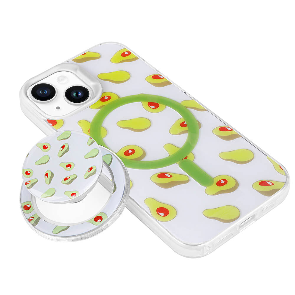 Apple iPhone 13 Kılıf M-safe Şarj Özellikli Tak-Çıkar Pop Soketli Zore Tiktok Kapak Turuncu