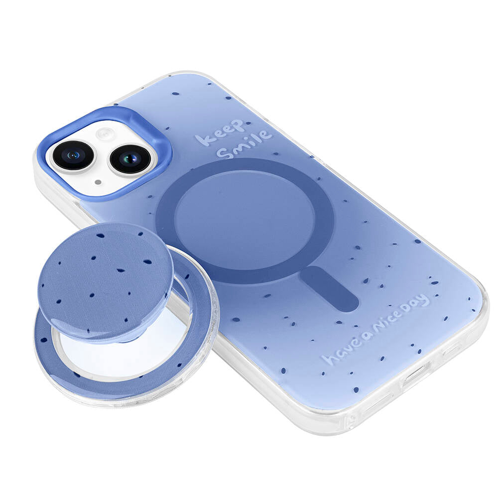 Apple iPhone 13 Kılıf M-safe Şarj Özellikli Tak-Çıkar Pop Soketli Zore Tiktok Kapak Mor