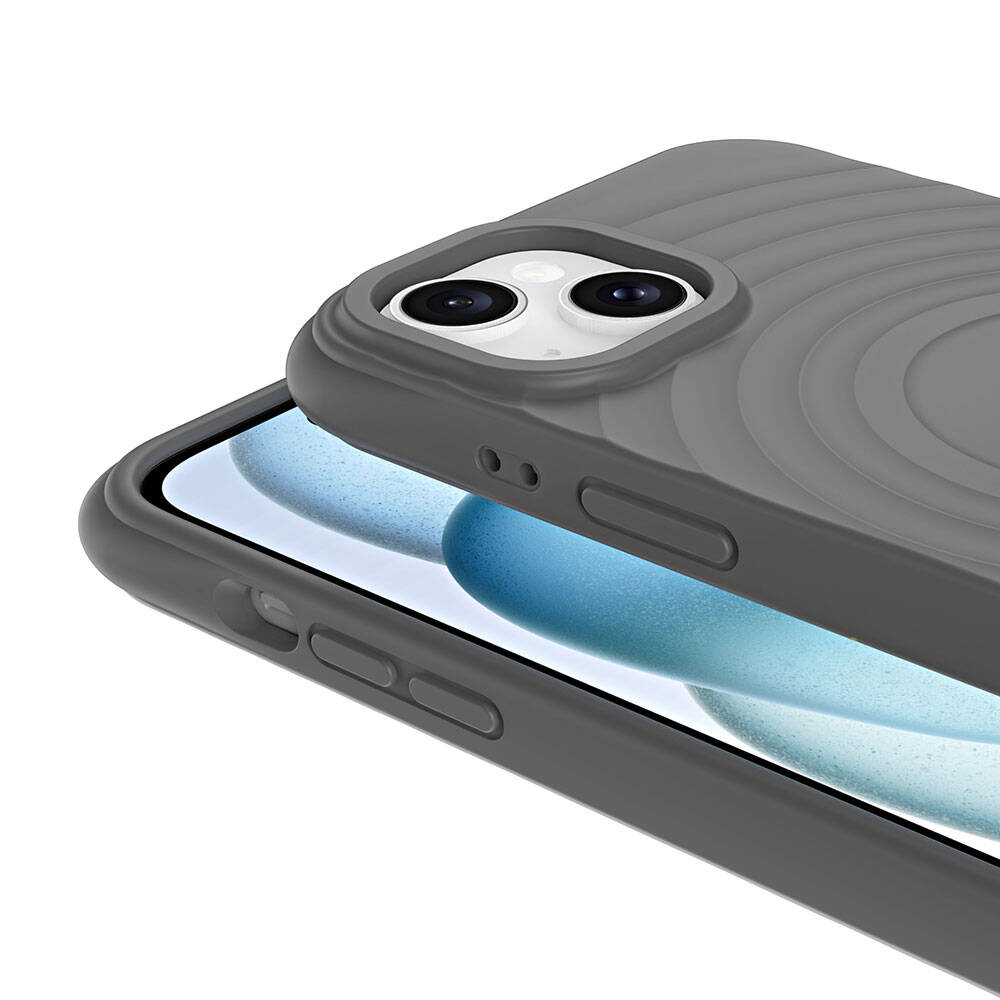 Apple iPhone 13 M-safe Şarj Özellikli Airbagli Mat Görünümlü Zore Hepi Kapak Mavi Açık