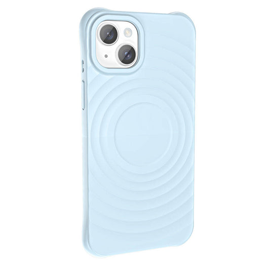 Apple iPhone 13 M-safe Şarj Özellikli Airbagli Mat Görünümlü Zore Hepi Kapak Mavi Açık
