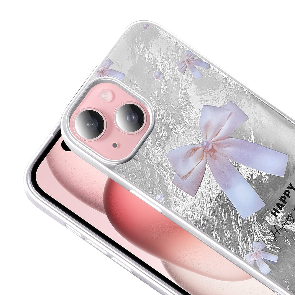 Apple iPhone 14 Kılıf Desenli Zore Mep Kapak İncili Fiyonk