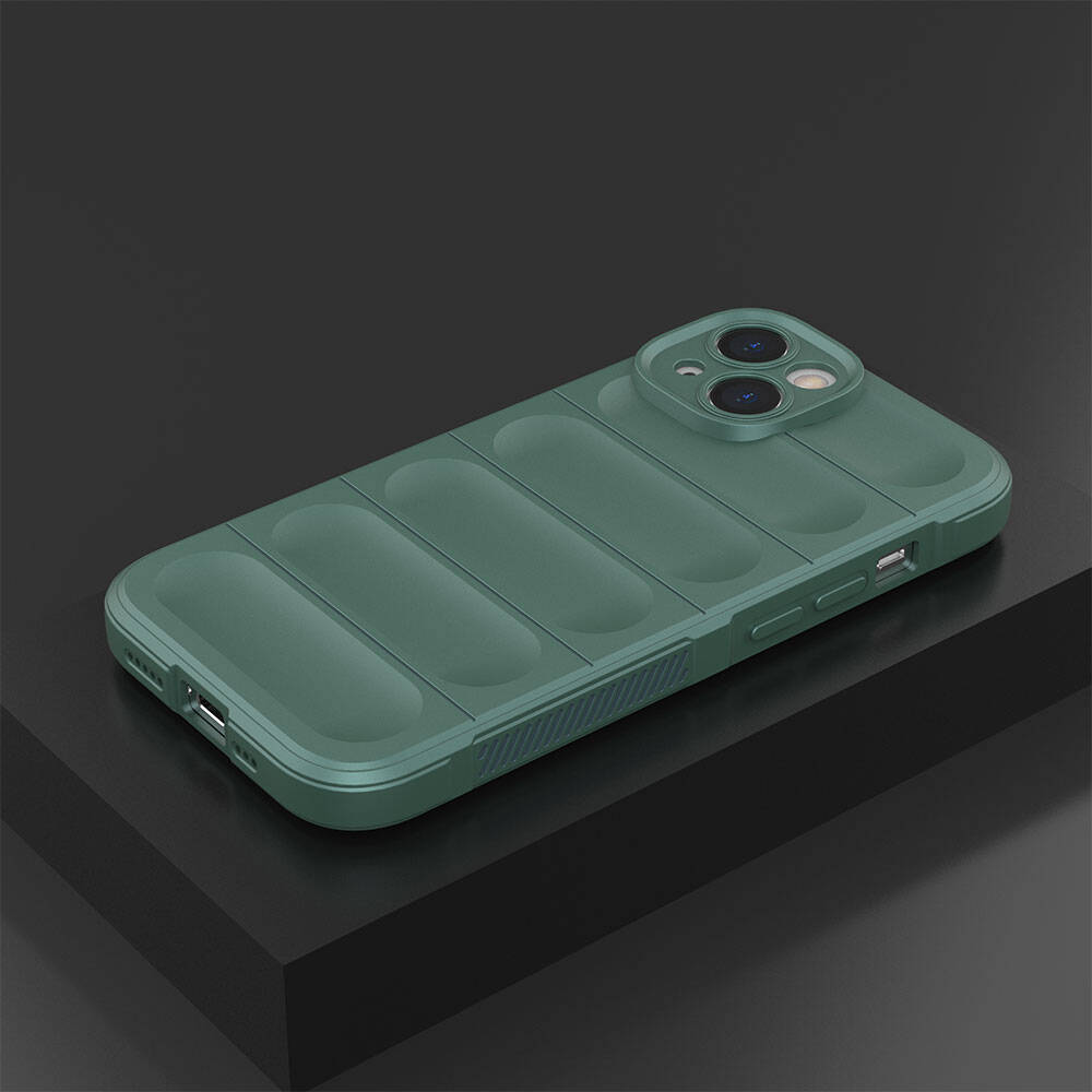 Apple iPhone 14 Kılıf Esnek TPU Oyuklu Arka Yüzey Tasarımlı Zore Etnik Silikon Kapak Lacivert