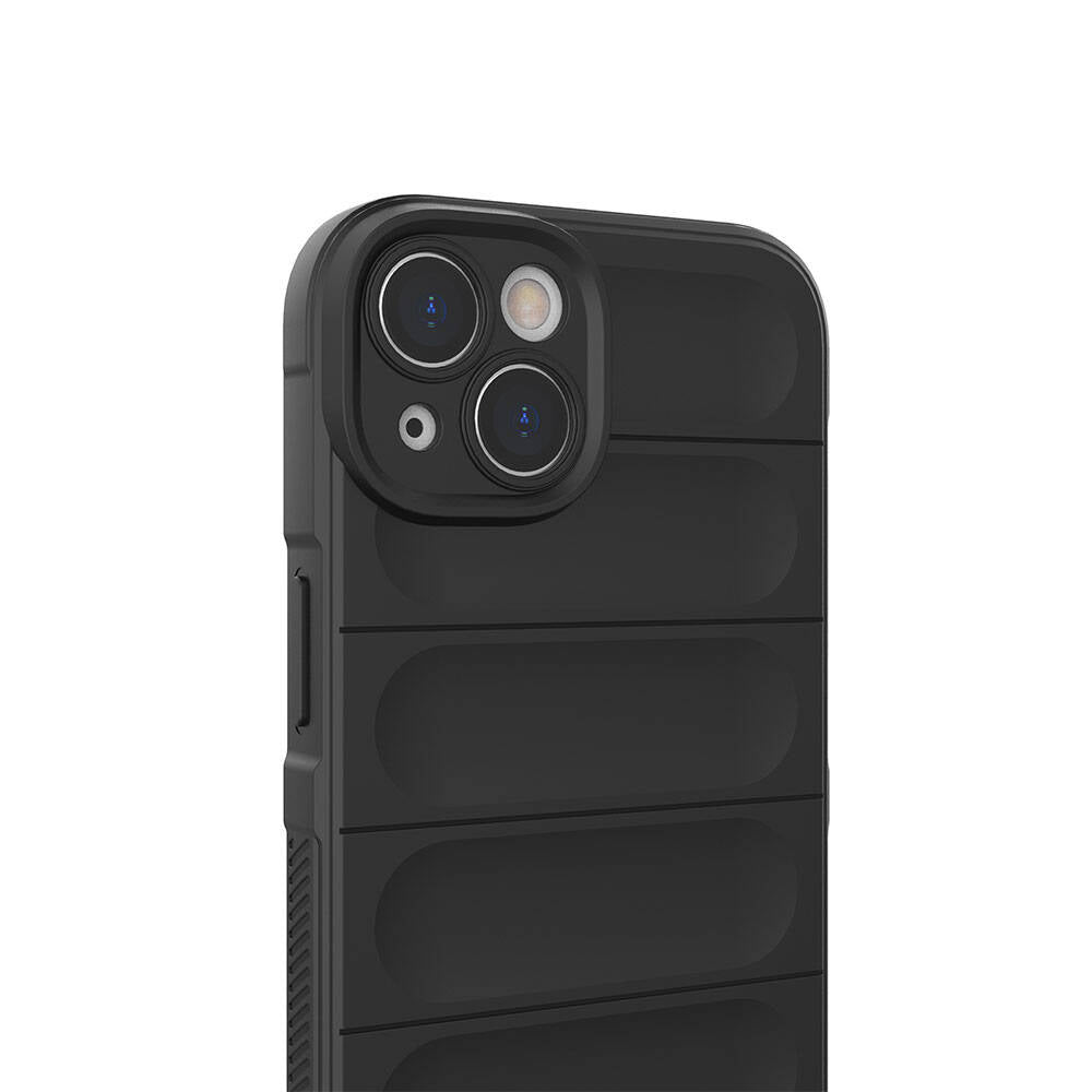 Apple iPhone 14 Kılıf Esnek TPU Oyuklu Arka Yüzey Tasarımlı Zore Etnik Silikon Kapak Siyah