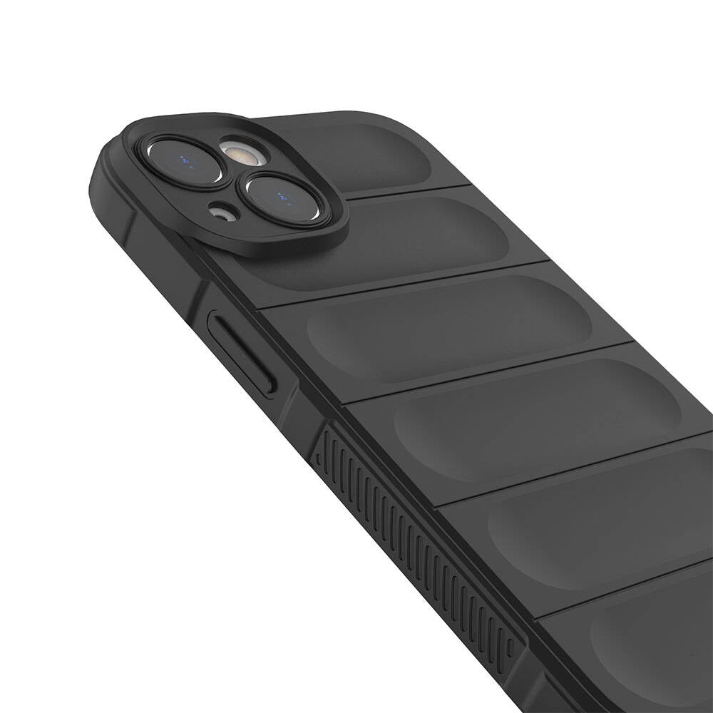Apple iPhone 14 Kılıf Esnek TPU Oyuklu Arka Yüzey Tasarımlı Zore Etnik Silikon Kapak Siyah