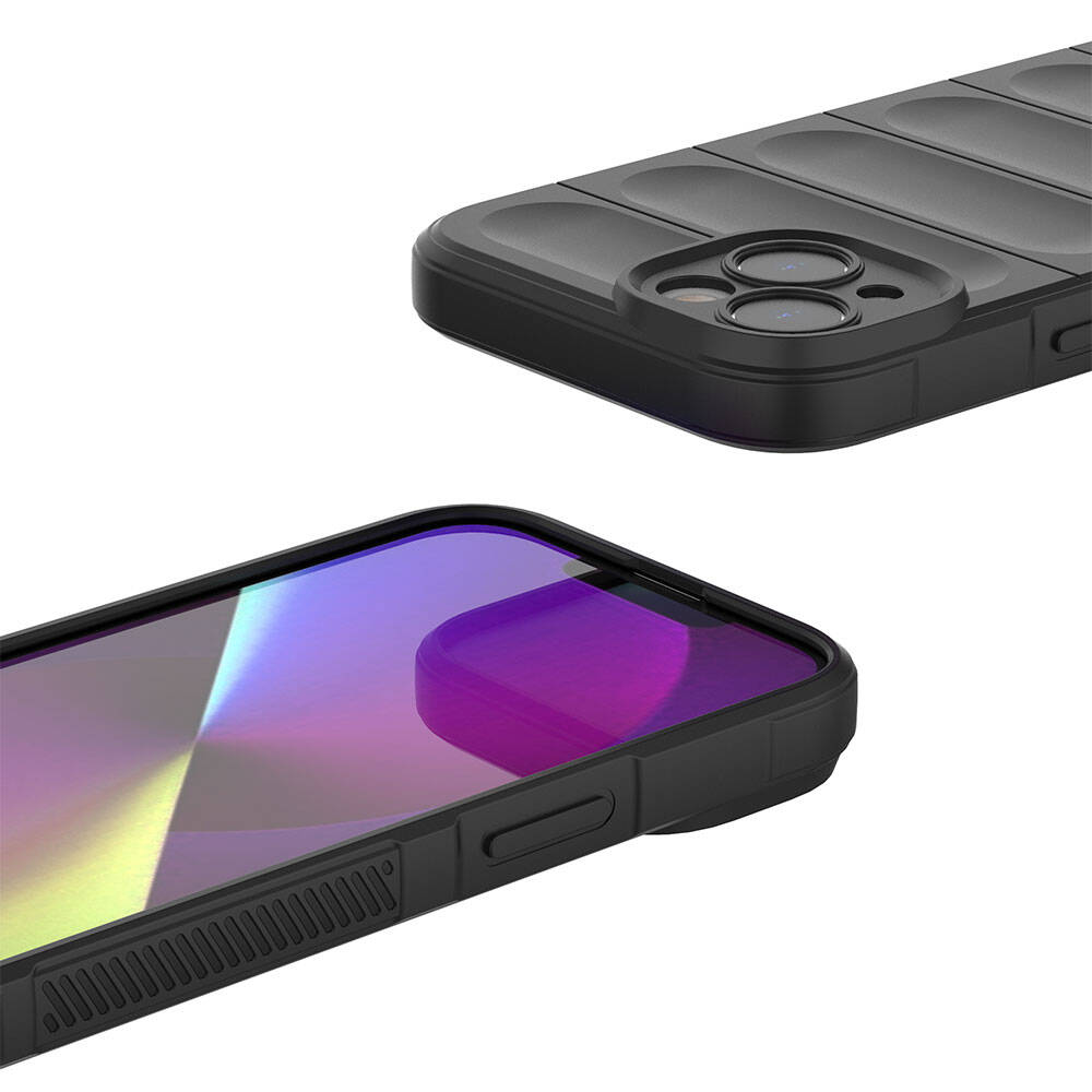 Apple iPhone 14 Kılıf Esnek TPU Oyuklu Arka Yüzey Tasarımlı Zore Etnik Silikon Kapak Lacivert