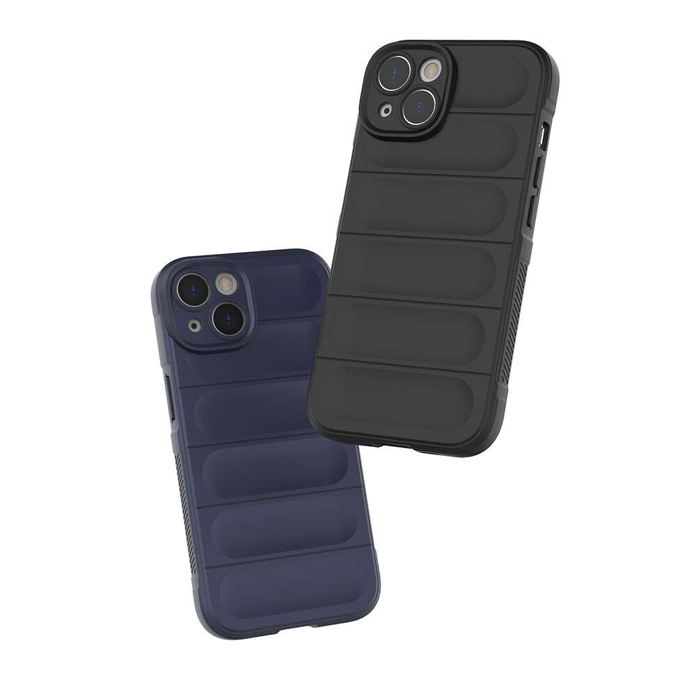 Apple iPhone 14 Kılıf Esnek TPU Oyuklu Arka Yüzey Tasarımlı Zore Etnik Silikon Kapak Lacivert