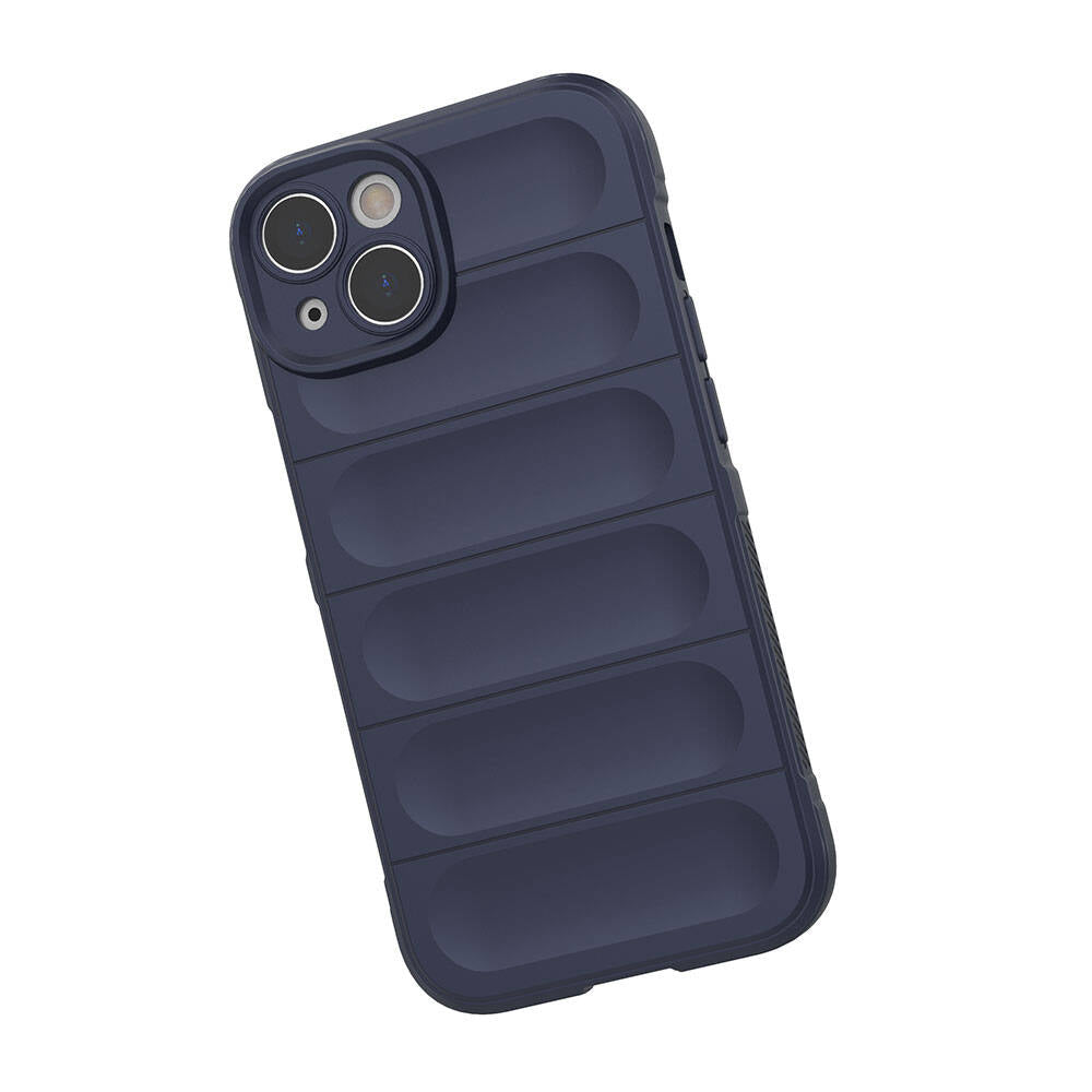Apple iPhone 14 Kılıf Esnek TPU Oyuklu Arka Yüzey Tasarımlı Zore Etnik Silikon Kapak Lacivert