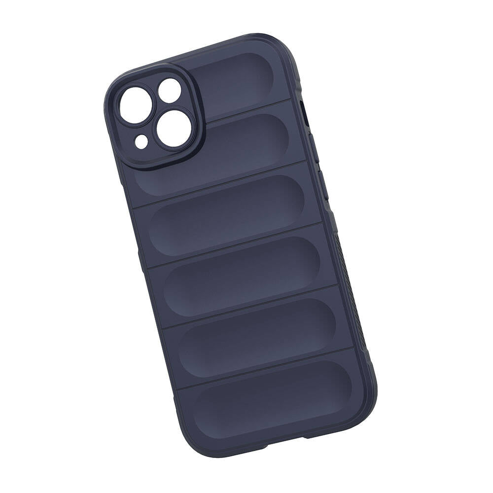 Apple iPhone 14 Kılıf Esnek TPU Oyuklu Arka Yüzey Tasarımlı Zore Etnik Silikon Kapak Lacivert