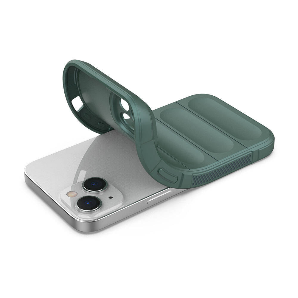 Apple iPhone 14 Kılıf Esnek TPU Oyuklu Arka Yüzey Tasarımlı Zore Etnik Silikon Kapak Kırmızı