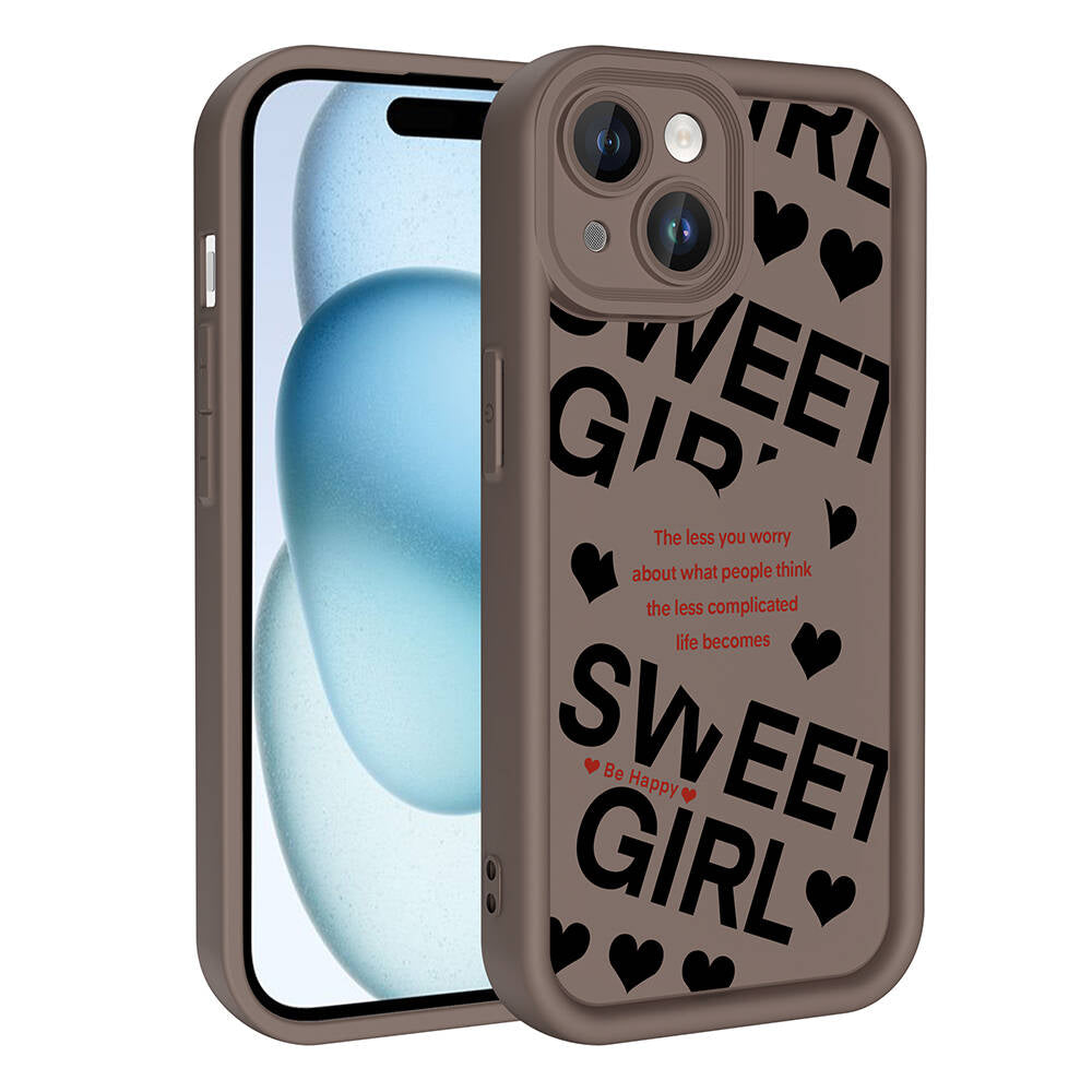 Apple iPhone 14 Kılıf Kamera Korumalı Baskılı Arka Yüzey Zore Klas Kapak Siyah