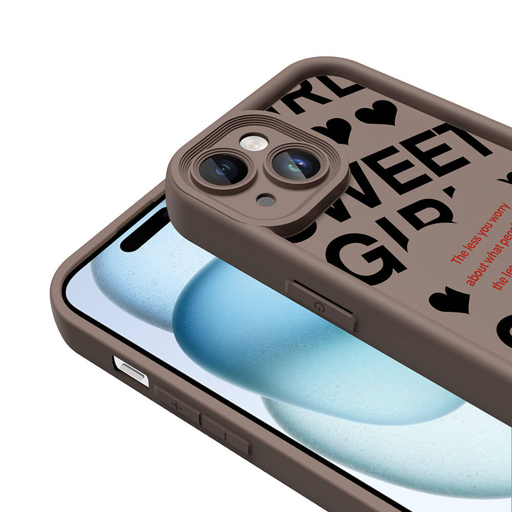 Apple iPhone 14 Kılıf Kamera Korumalı Baskılı Arka Yüzey Zore Klas Kapak Siyah