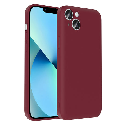 Apple iPhone 14 Kılıf Kamera Korumalı Kartlık Hazneli Zore Vitra Kapak Mürdüm