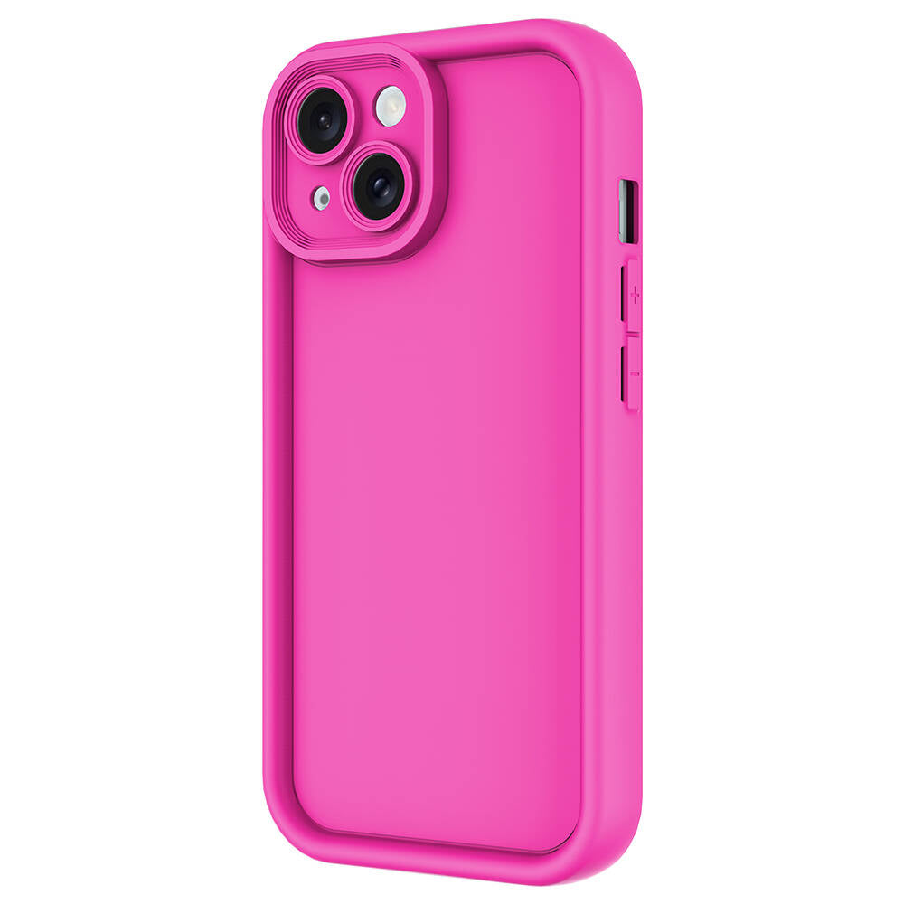 Apple iPhone 14 Kılıf Kamera Korumalı Zore Ananas Kapak Pembe Koyu
