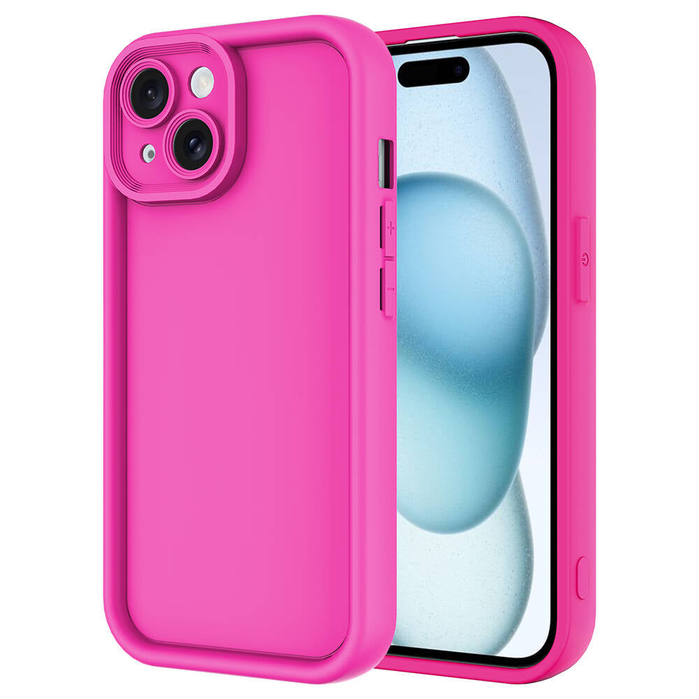 Apple iPhone 14 Kılıf Kamera Korumalı Zore Ananas Kapak Pembe Koyu