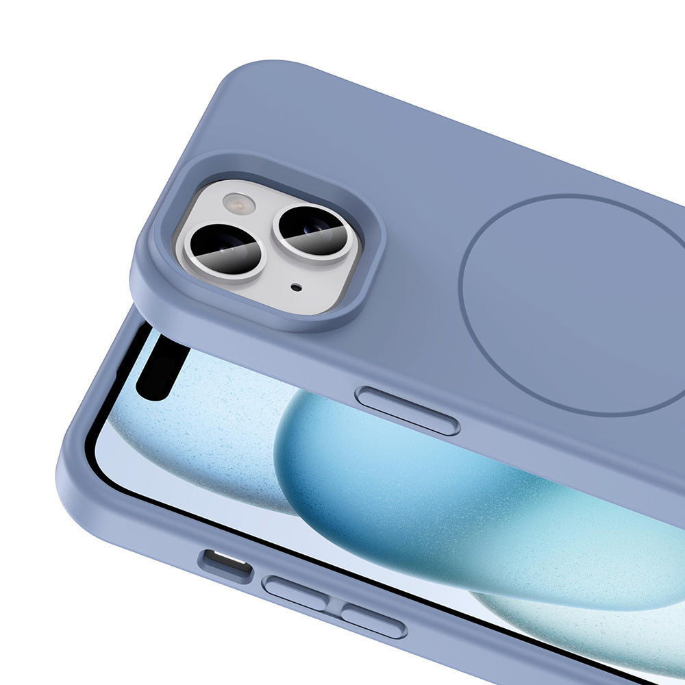 Apple iPhone 14 Kılıf M-safe Şarj Özellikli Sıvı Teknolojili Silinebilir Sert Zore Kivi Kapak Kırmızı