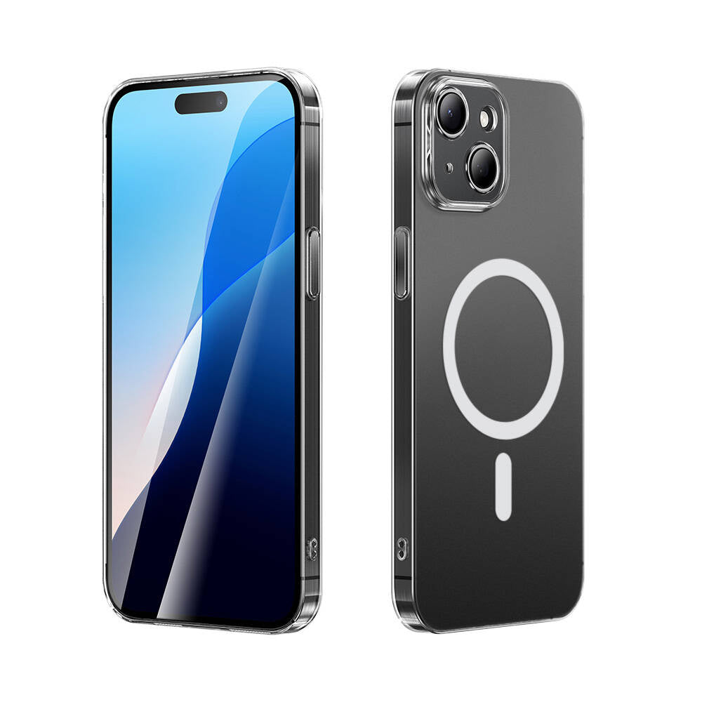 Apple iPhone 14 Kılıf M-safe Şarj Özellikli Toz Önleyici Zore Helo Kapak Şeffaf