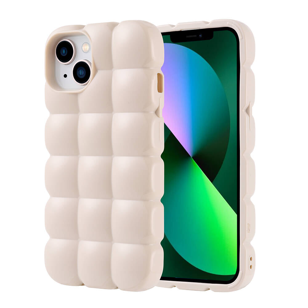 Apple iPhone 14 Kılıf Parlak Esnek Silikon Zore Dom Dom Kapak Beyaz