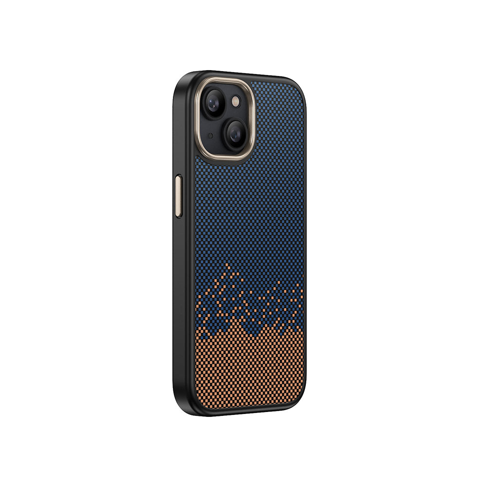 Apple iPhone 14 Plus Kılıf M-safe Şarj Özellikli Karbon Fiber Görünümlü Zore Antina Kapak Siyah-Yeşil