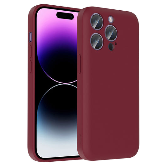 Apple iPhone 14 Pro Kılıf Kamera Korumalı Kartlık Hazneli Zore Vitra Kapak Mürdüm