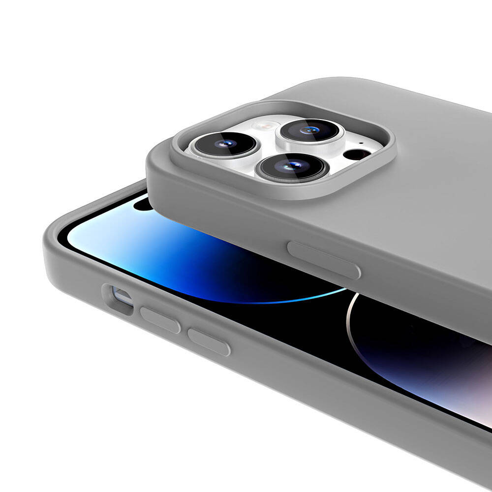 Apple iPhone 14 Pro Kılıf M-safe Şarj Özellikli Sıvı Teknolojili Silinebilir Sert Zore Kivi Kapak Siyah