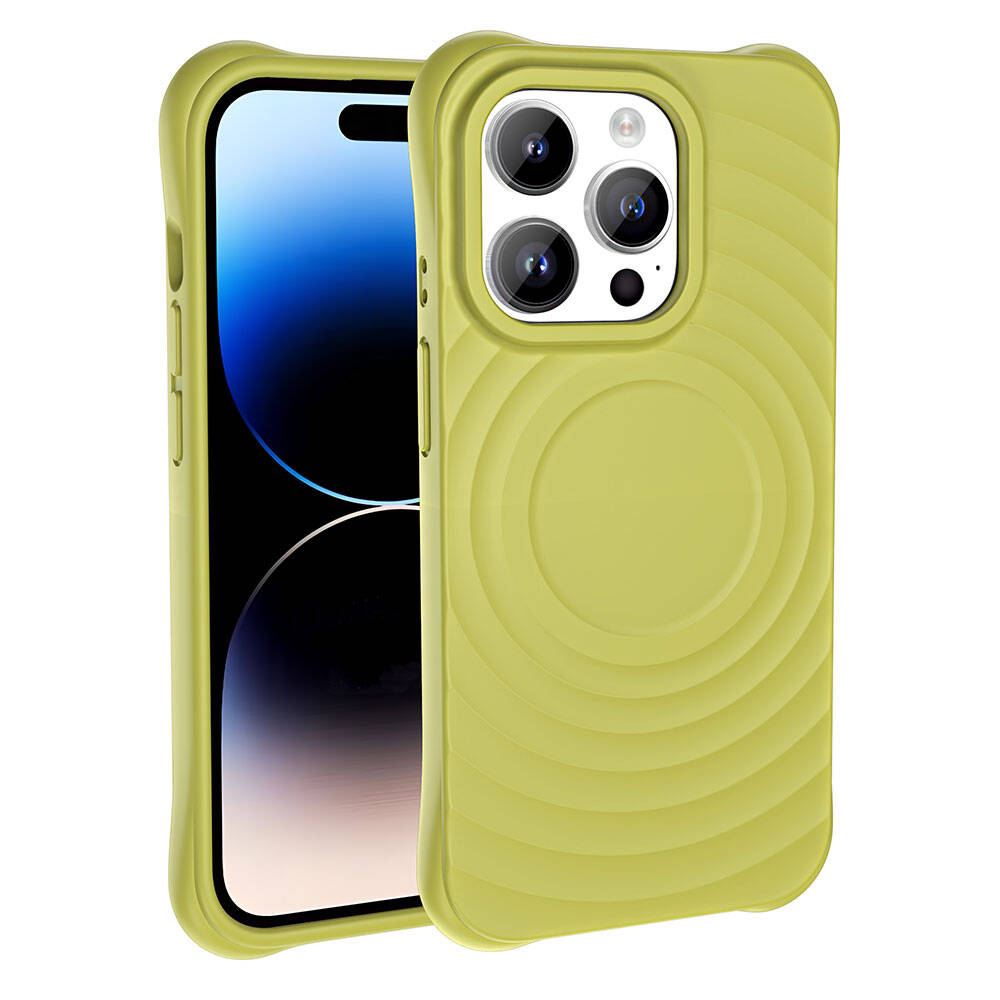 Apple iPhone 14 Pro M-safe Şarj Özellikli Airbagli Mat Görünümlü Zore Hepi Kapak Siyah