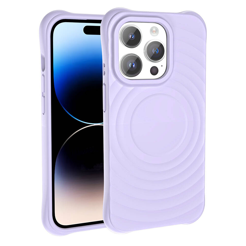 Apple iPhone 14 Pro M-safe Şarj Özellikli Airbagli Mat Görünümlü Zore Hepi Kapak Pembe Açık