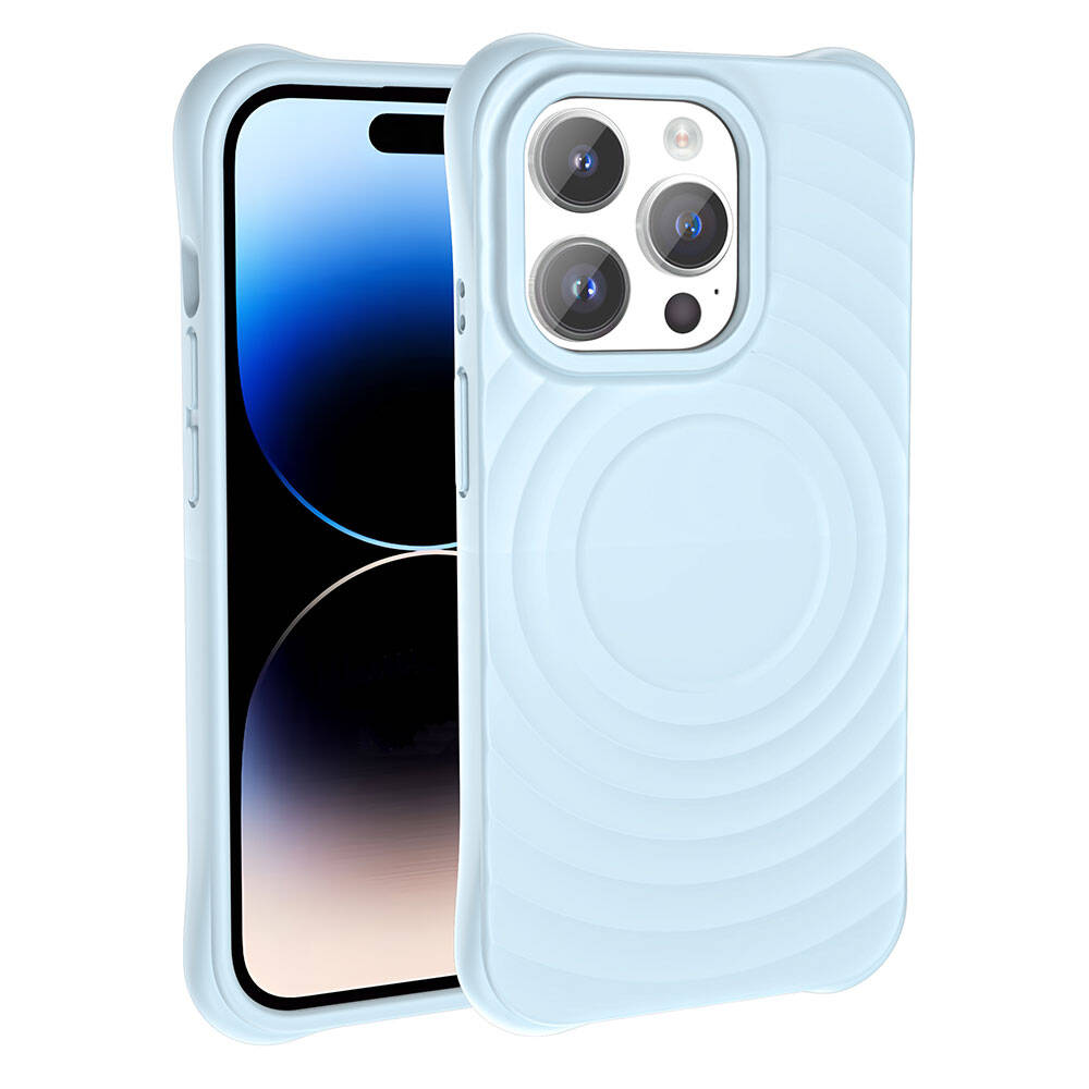 Apple iPhone 14 Pro M-safe Şarj Özellikli Airbagli Mat Görünümlü Zore Hepi Kapak Beyaz