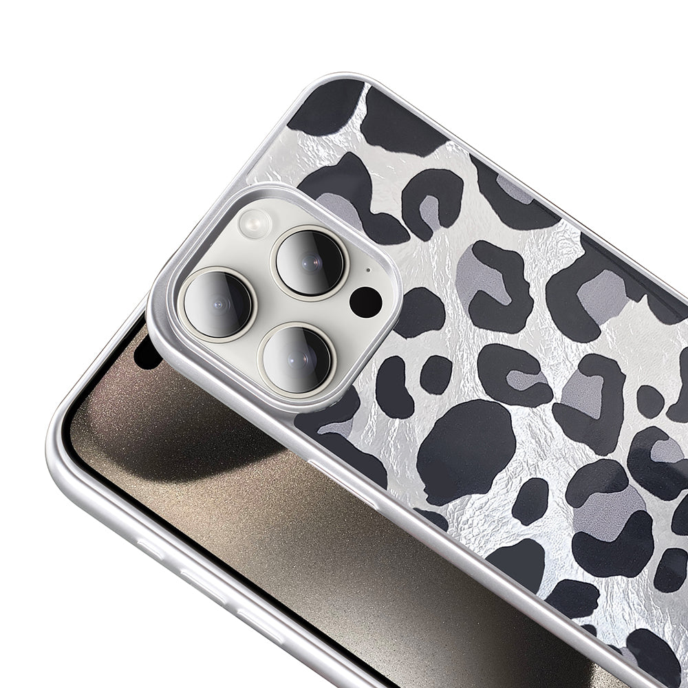 Apple iPhone 14 Pro Max Kılıf Desenli Zore Mep Kapak Gold Leopar