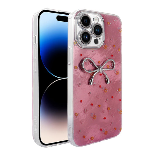 Apple iPhone 14 Pro Max Kılıf Kamera Korumalı Figürlü Zore Ponti Silikon Kapak Açık Pembe