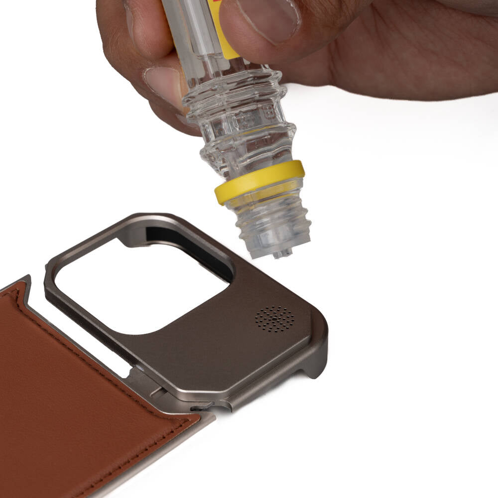 Apple iPhone 14 Pro Max Kılıf M-safe Şarj Özellikli Mekanizmalı Koku Hazneli Zore Mostar Kapak Kahverengi