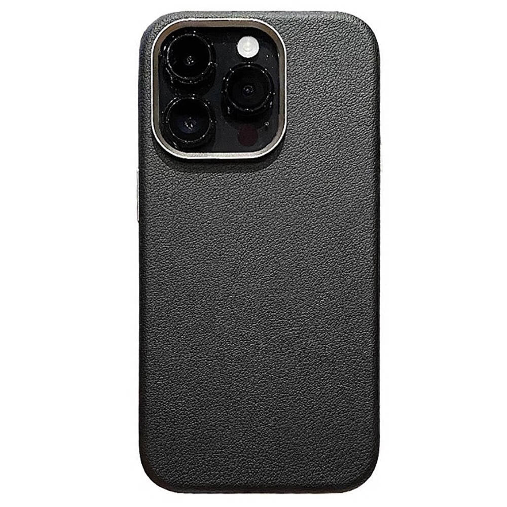Apple iPhone 14 Pro Max Kılıf M-safe Şarj Özellikli PU Deri Zore Adora Kapak Siyah