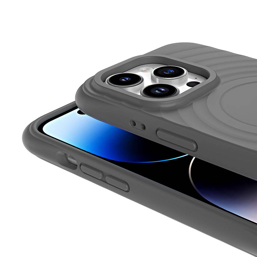 Apple iPhone 14 Pro Max M-safe Şarj Özellikli Airbagli Mat Görünümlü Zore Hepi Kapak Mavi Açık